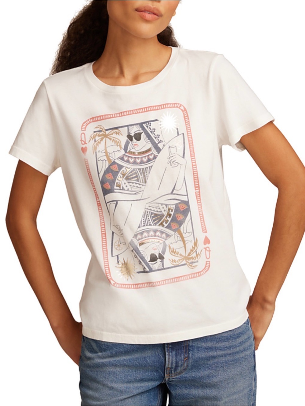 Lucky Brand Women's Surf Queen Cotton Classic Crewneck T-Shirt